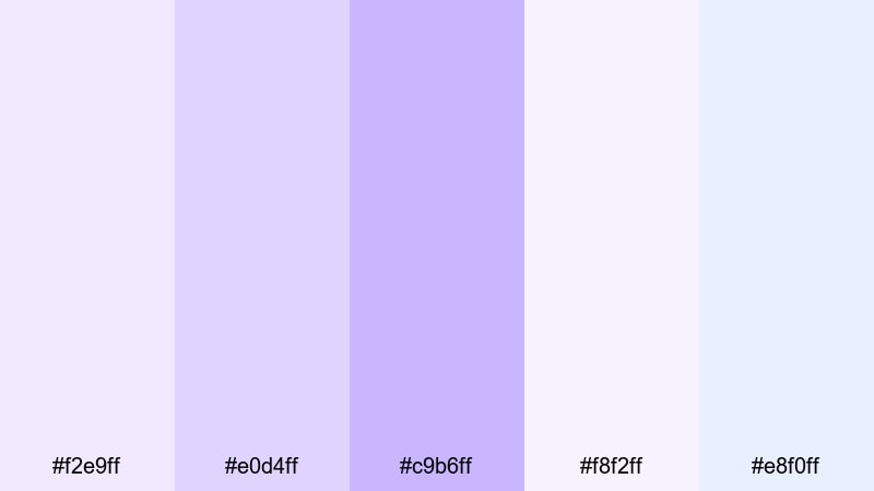 lavender letter home pastel color palette with hex codes