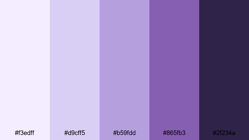 lavender moonlight glow lavender color palette with hex codes