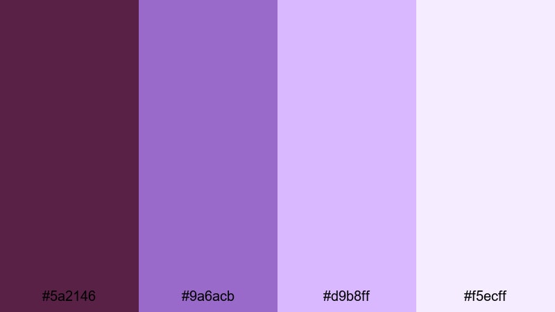 lavender plum whisper purple plum color palette with hex codes