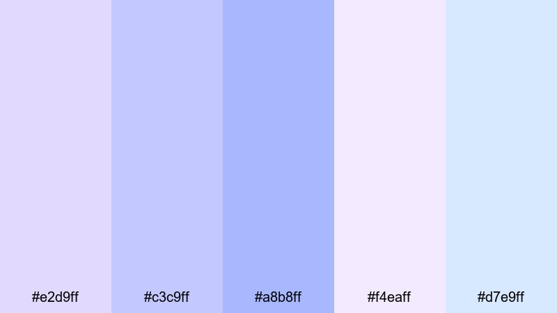 lavender skies after rain pastel blue purple color palette with hex codes