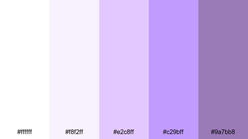 lavender veil wedding glow white purple color palette with hex codes