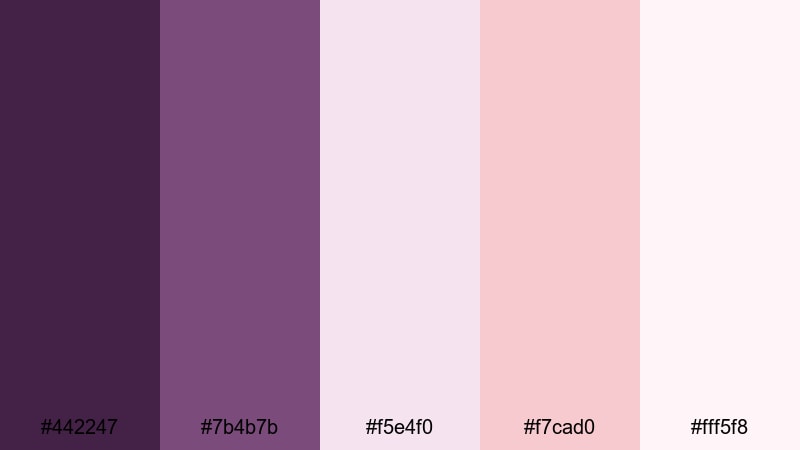 lavender wine whisper eggplant color palette with hex codes