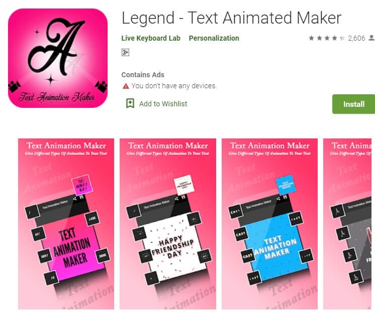  Legend Text Animated Maker   