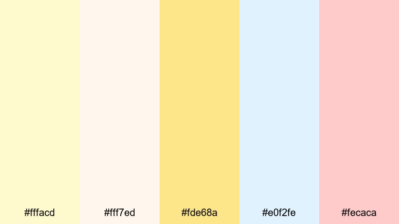 lemon chiffon daydream lemon yellow color palette with hex codes