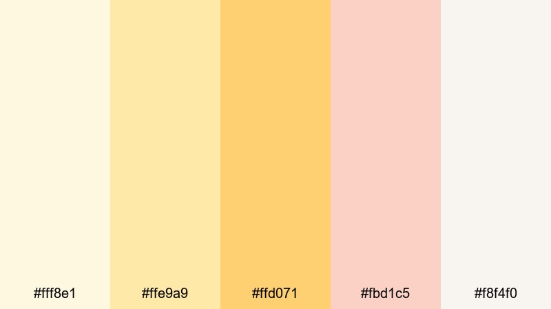 lemon curd cream tea party color palette with hex codes