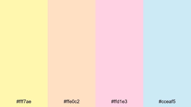 lemon sherbet smile happy color palette with hex codes