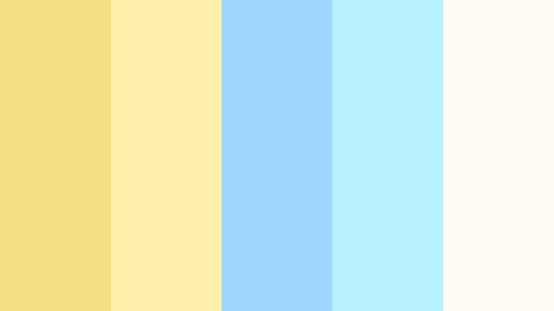 lemon sorbet skies buttercream yellow color palette with hex codes
