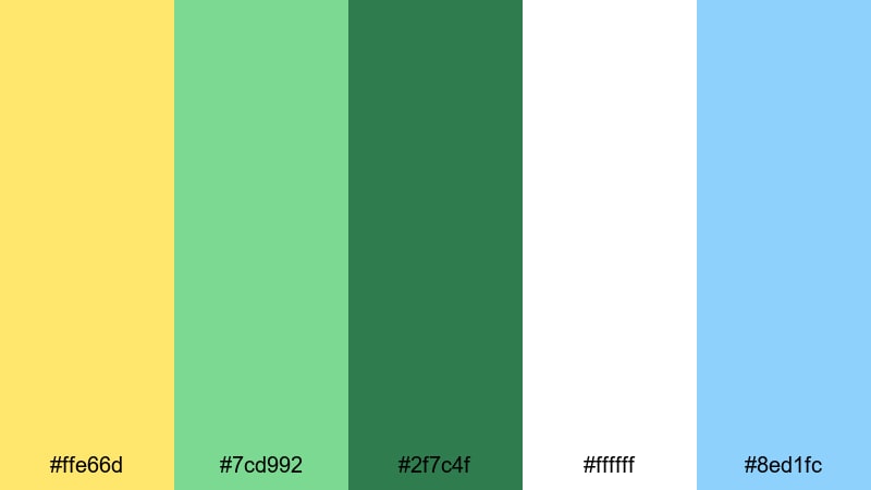 lemonade on the lawn picnic color palette with hex codes