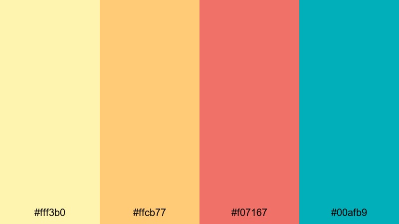 lemonade stand glow summer color palette with hex codes