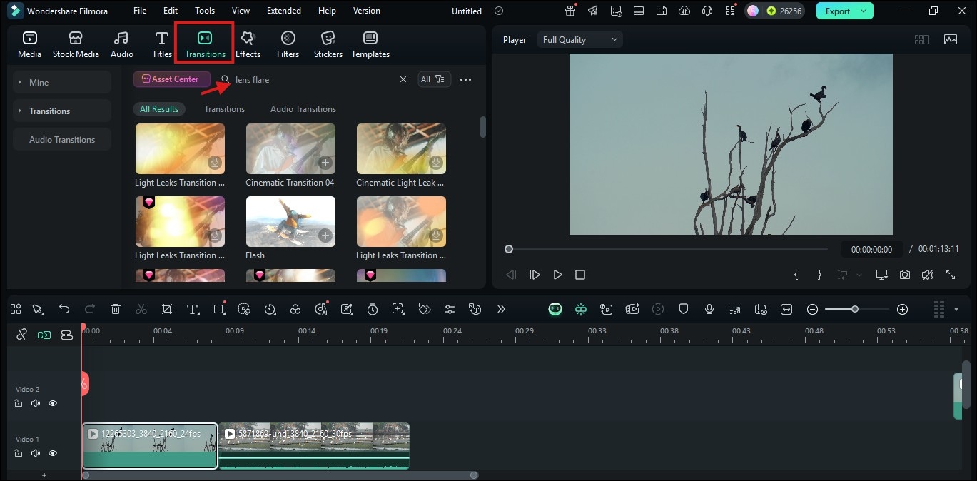 searching lens flare