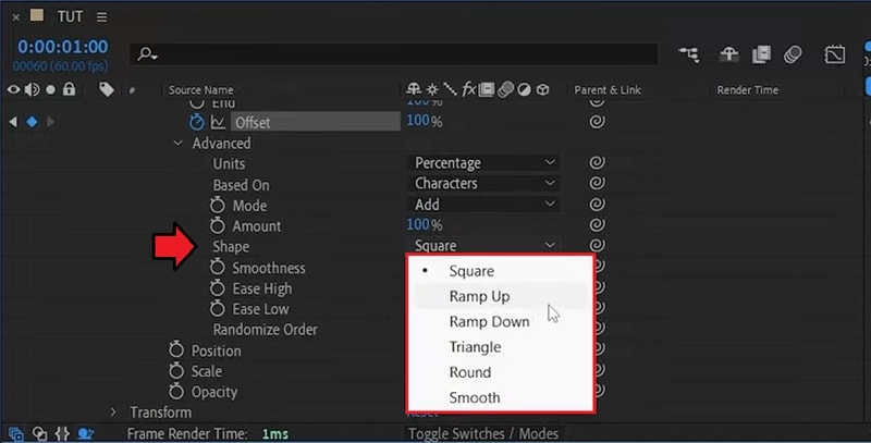 apply shapes in advanced settings