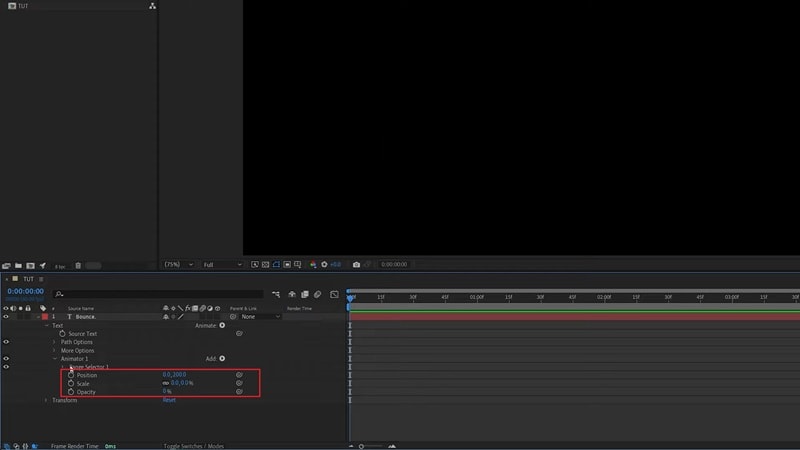 set the animator 1 keyframe settings