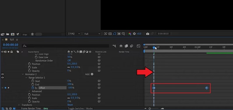 duplicate and move both keyframes forward