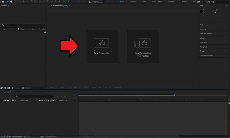 make a new composition in ae