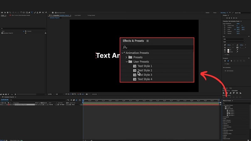 using after effects text animation presets