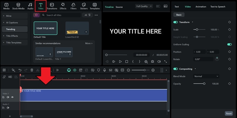 select titles and add to timeline