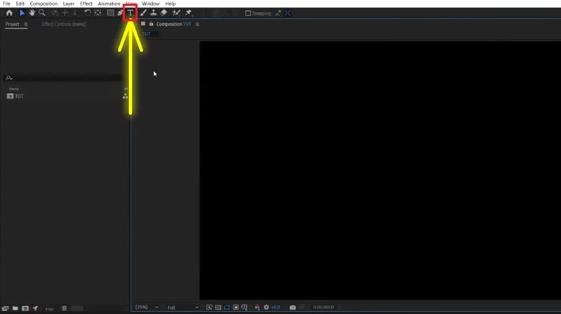select the text tool