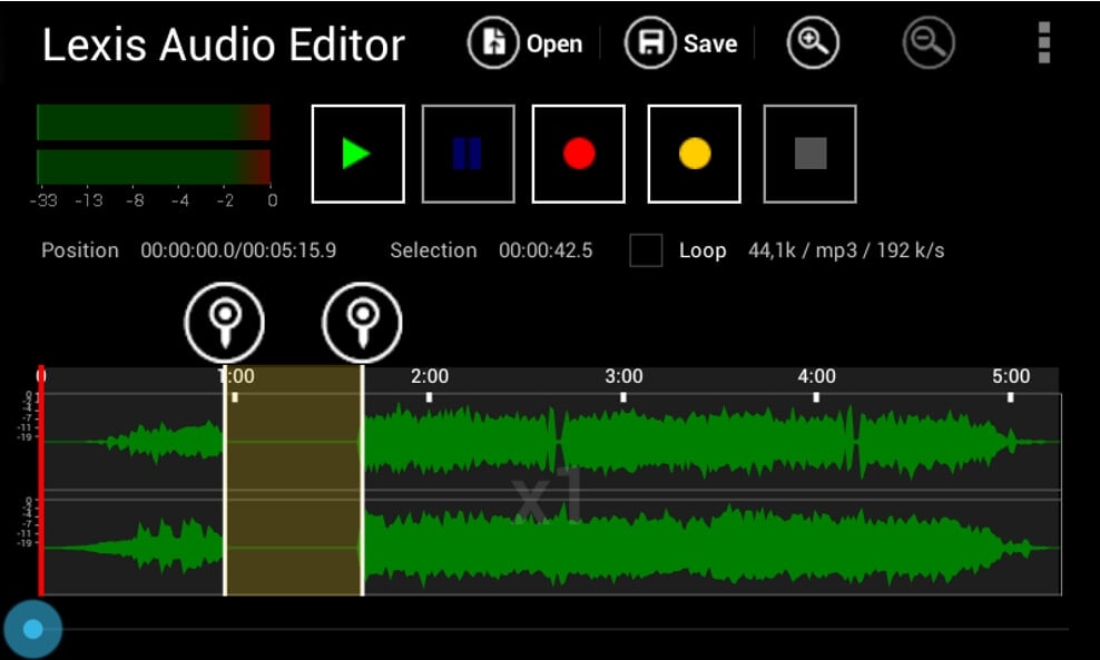 Aplikasi pengeditan audio untuk iPhone - Lexis Audio Editor