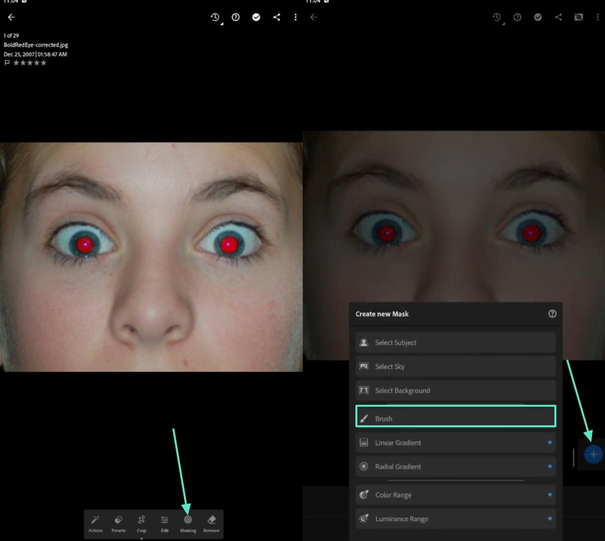 select brush from mask