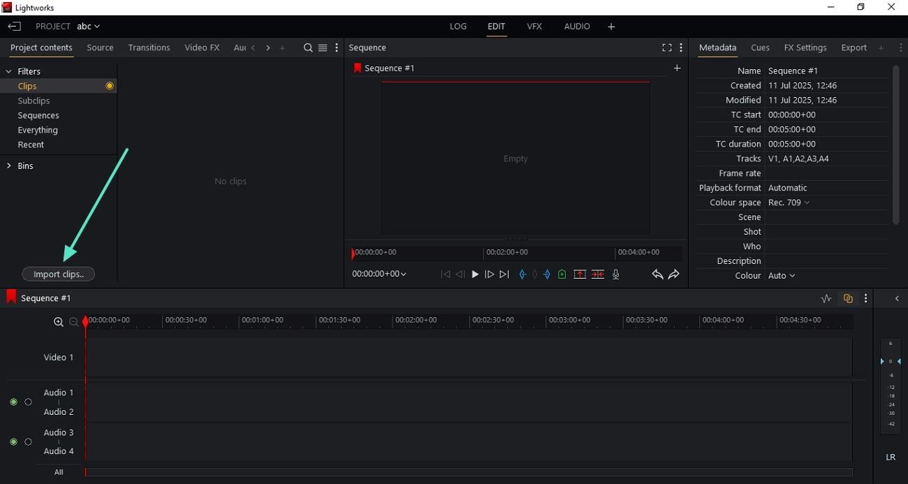 import clips and drag to timeline
