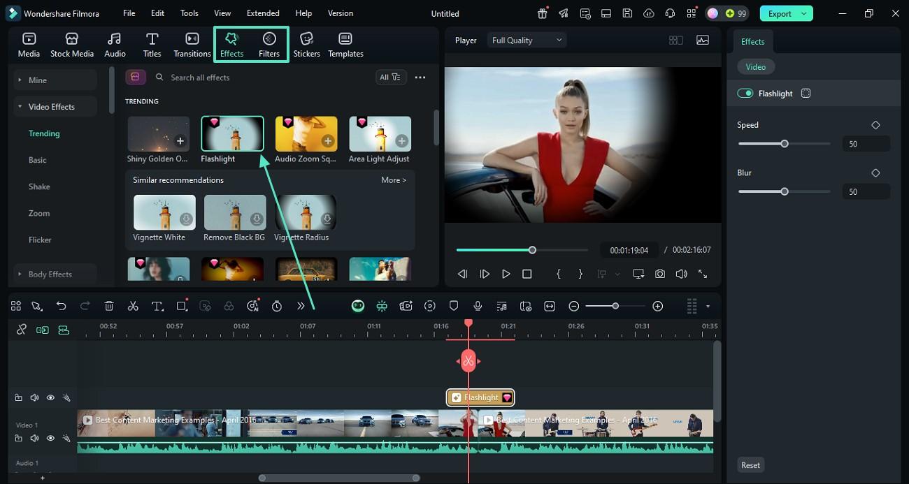 enhance filters and effects using filmora