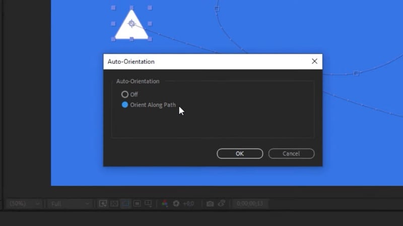 orient the arrowhead along the path