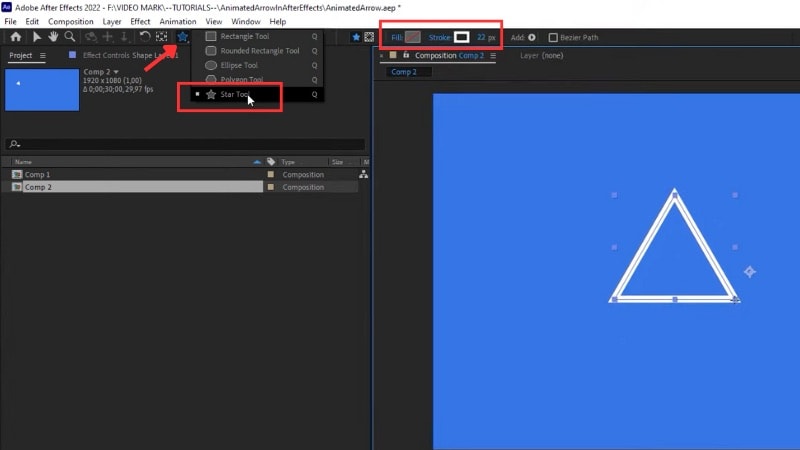 creating an arrowhead shape