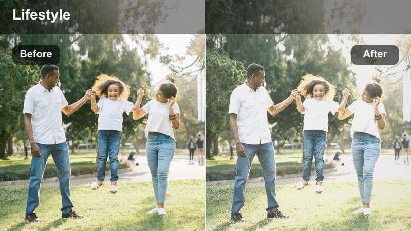 Creator making the bed in a bright, minimal bedroom with soft light coming through curtains.