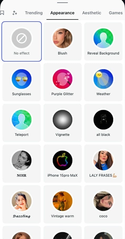 instagram filter list