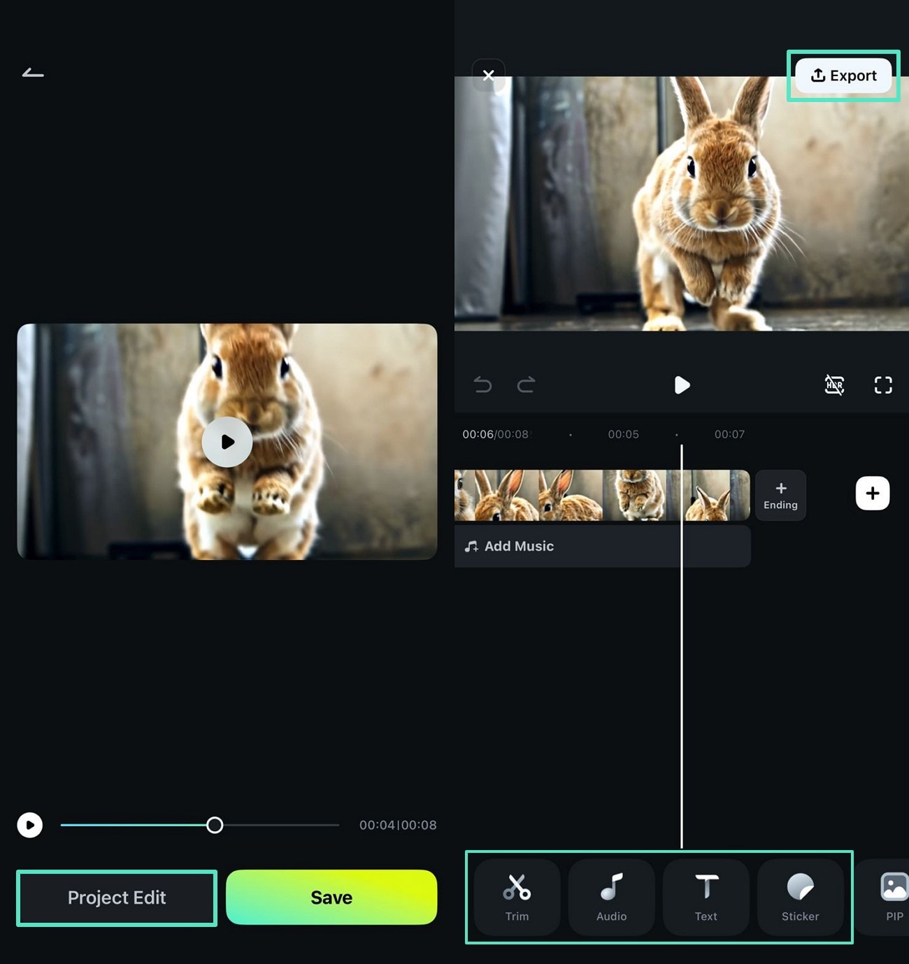 preview generated video and export