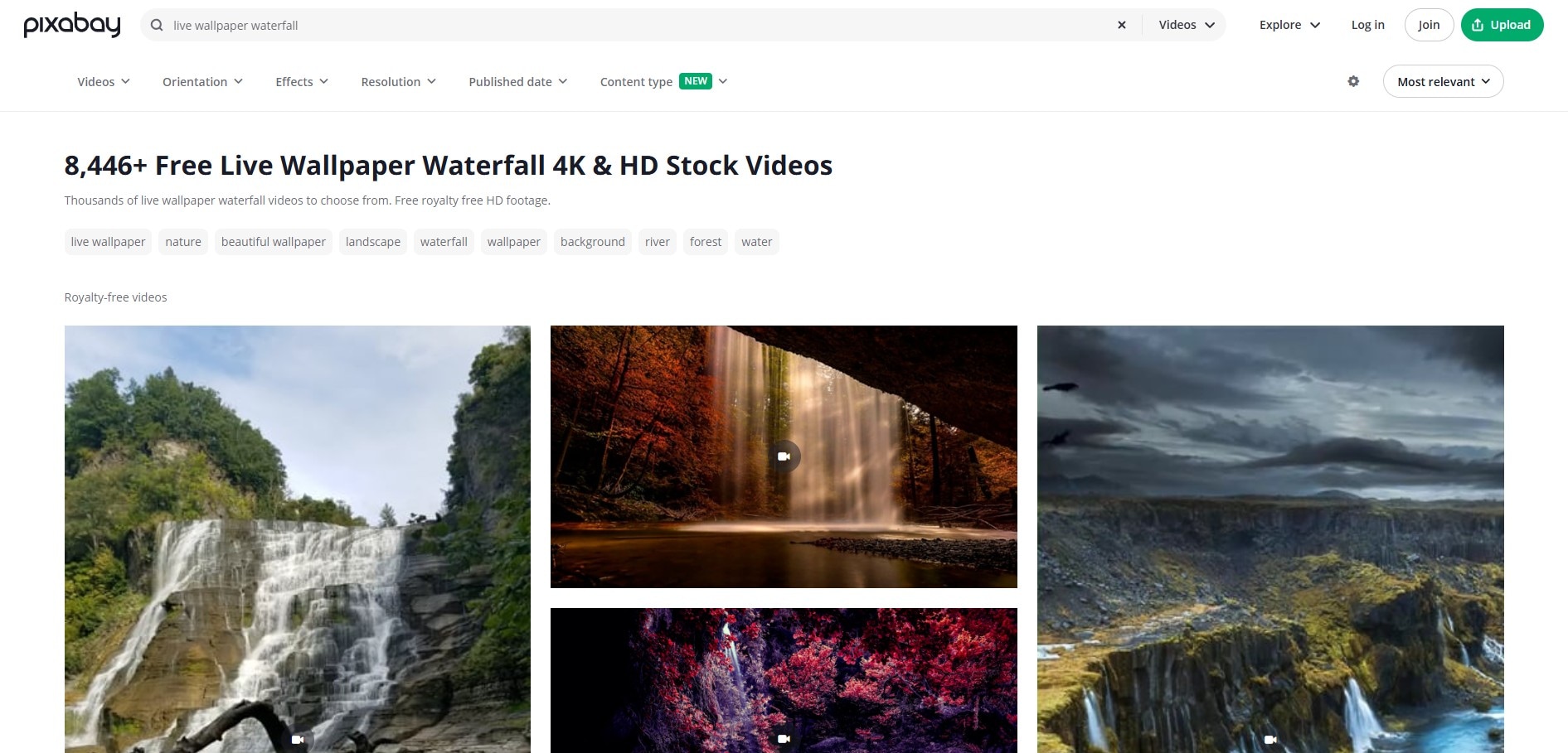 pixabay waterfall live wallpaper