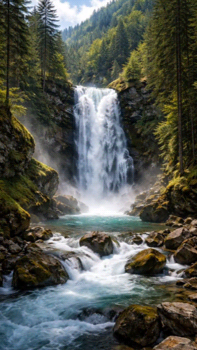 animated ai waterfall wallpaper