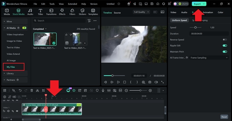 add clip to timeline