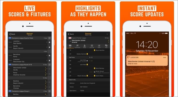 Программа для просмотра спортивных трансляций для андроид. Live score app UI. Livescore streaming