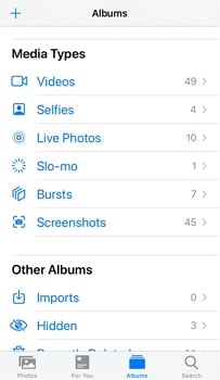 find recorded slow motion videos in iPhone