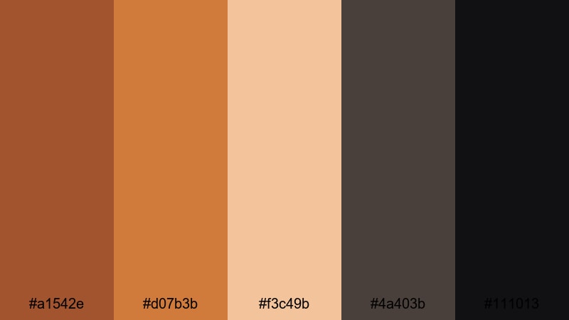 loft filmmaker warmth copper color palette with hex codes