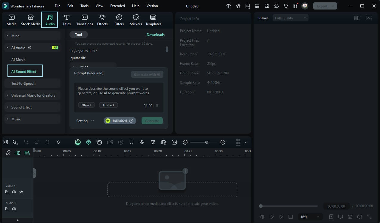 access ai sound effect