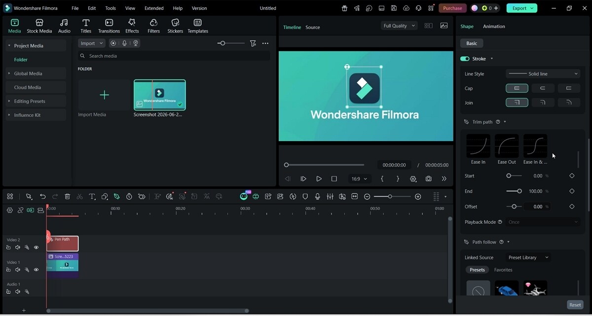 Filmora looping animation