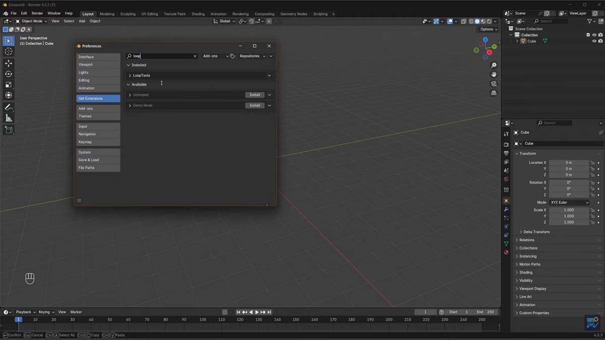 Blender looping animation