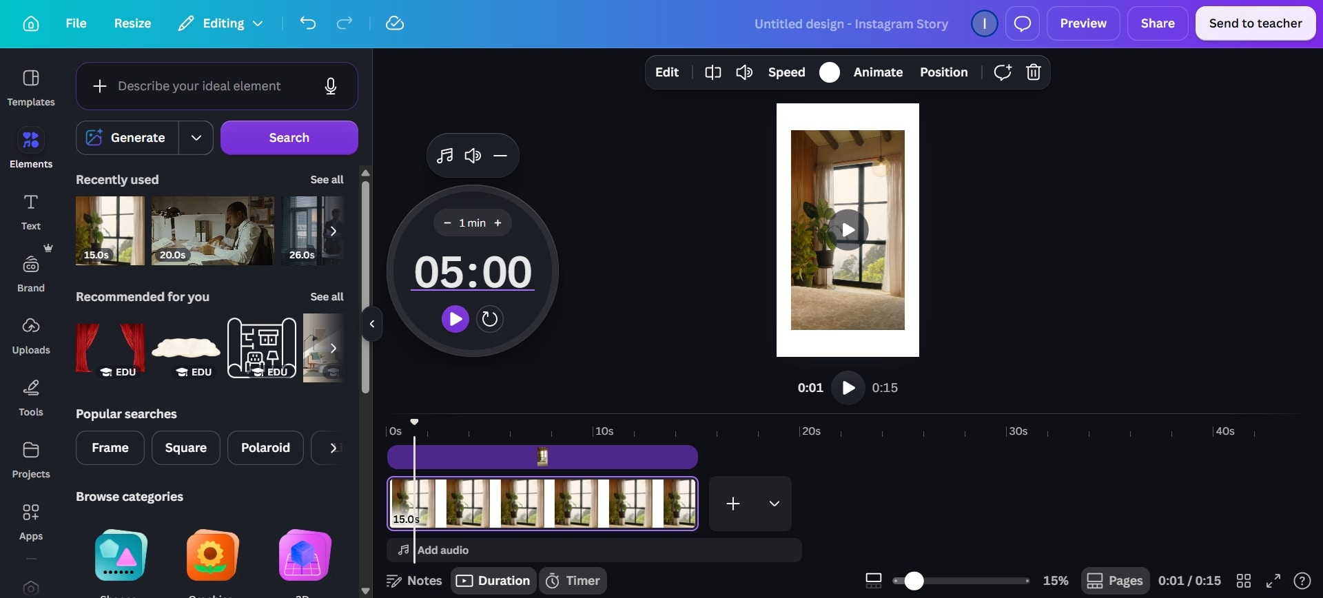 Canva looping animation