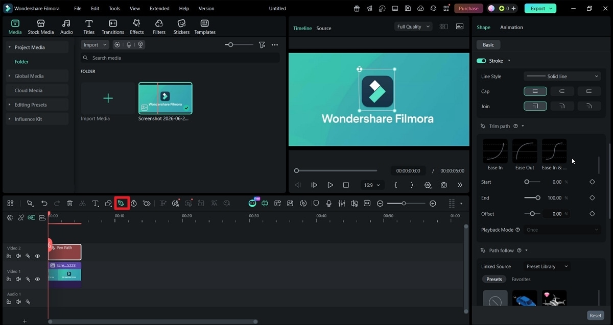 Filmora pen tool