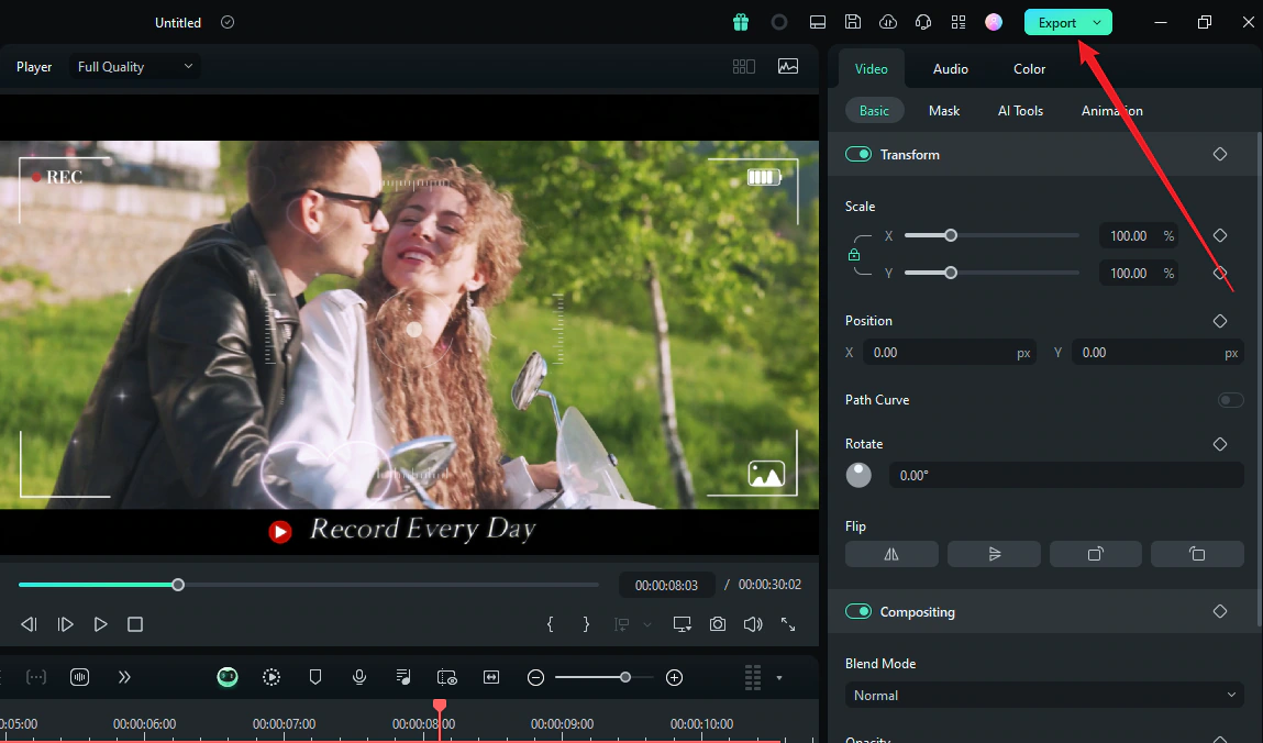 export love videos from filmora