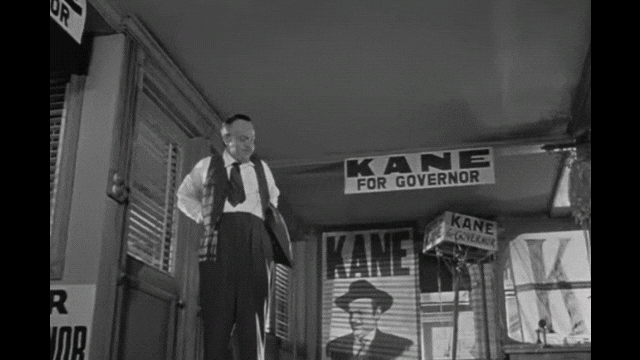 low angle shot example from citizen kane