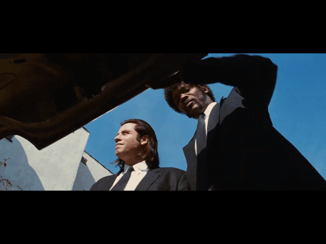 low angle shot example from pulp fiction