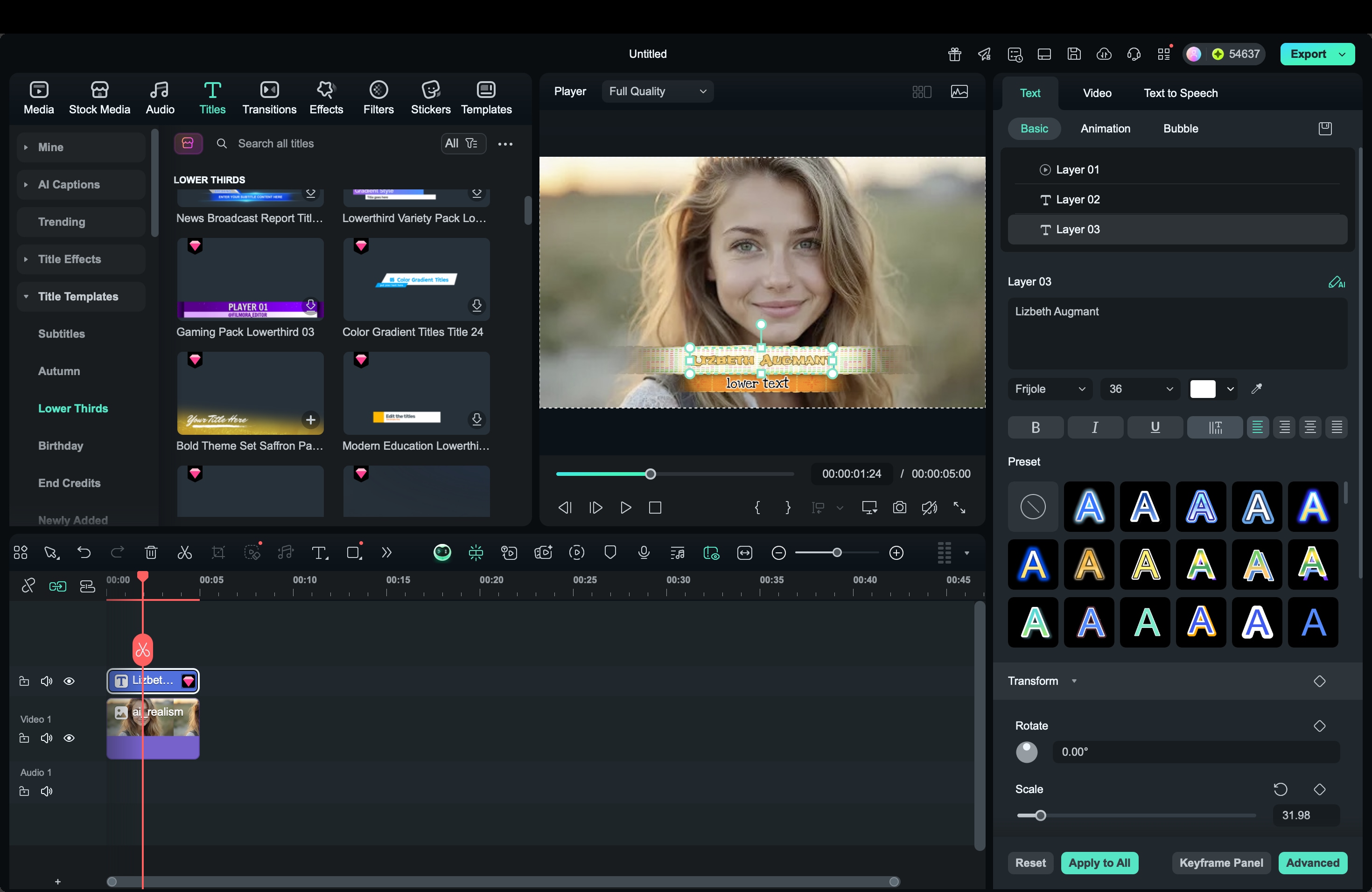 customize lower third