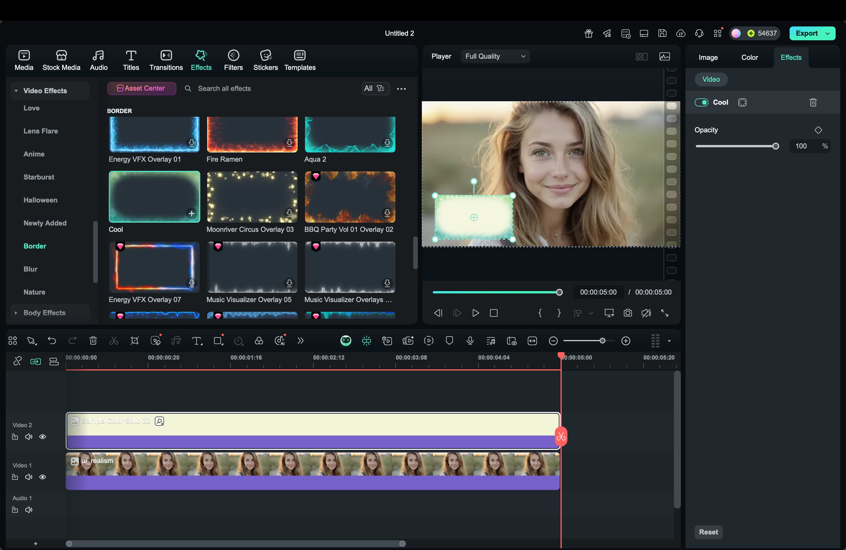 filmora cool border effect