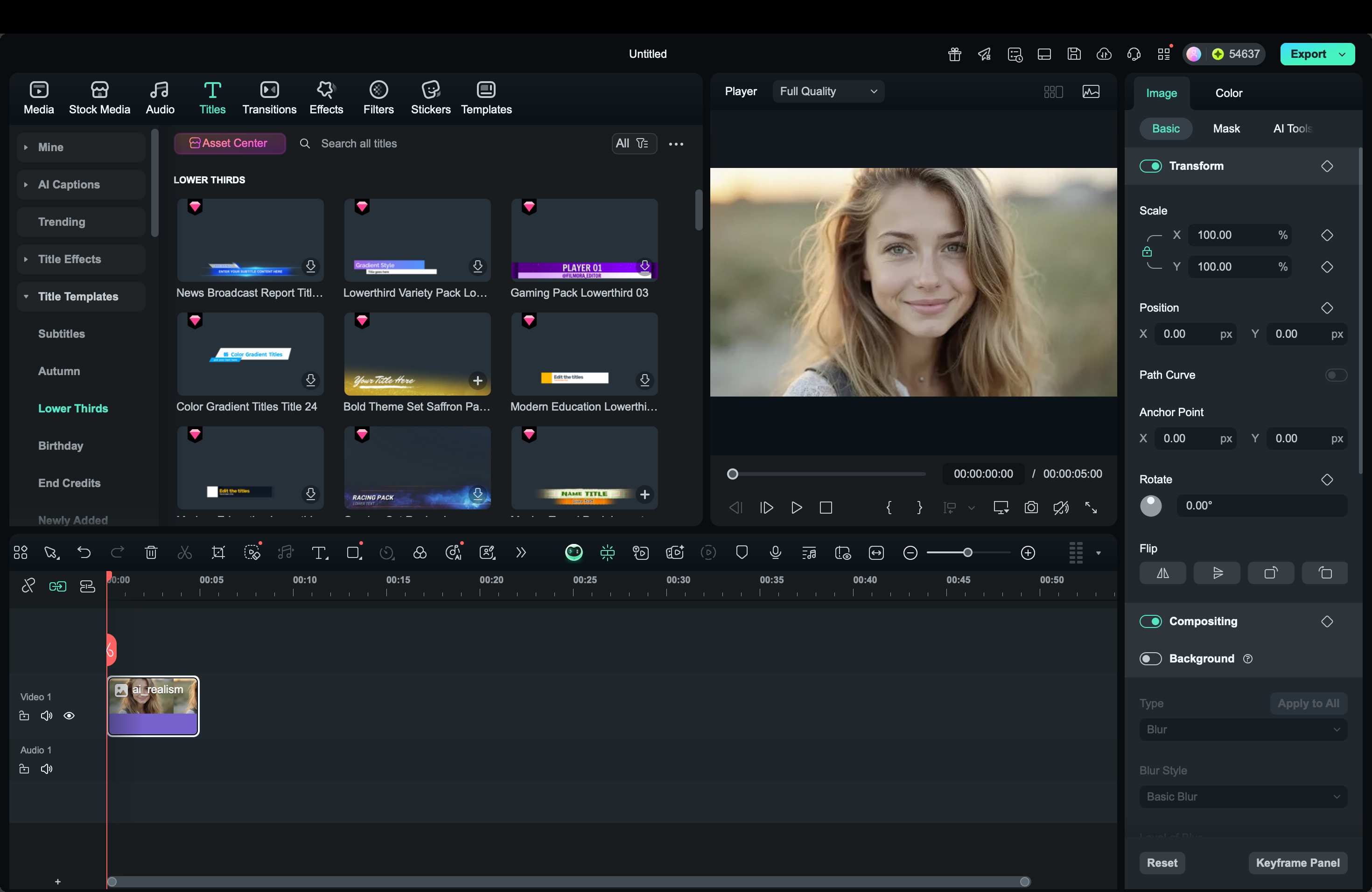 lower third graphic filmora