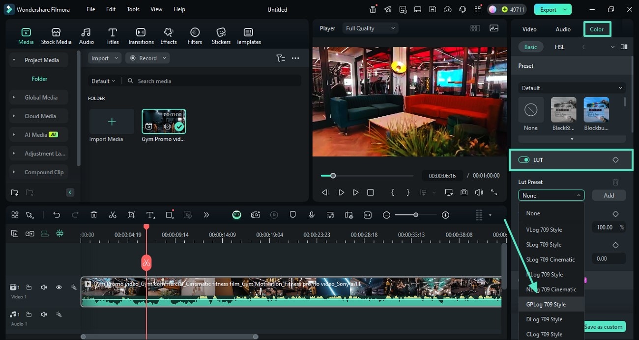 turn on lut option