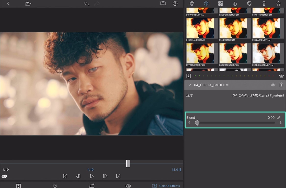 adjust blend slider