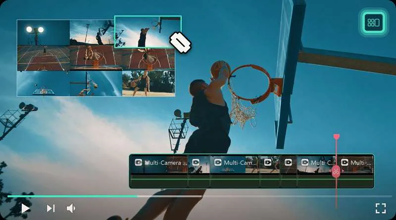 multicamera editing feature on filmora
